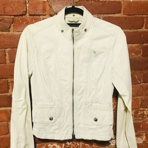 Cream Canvas Moto jacket